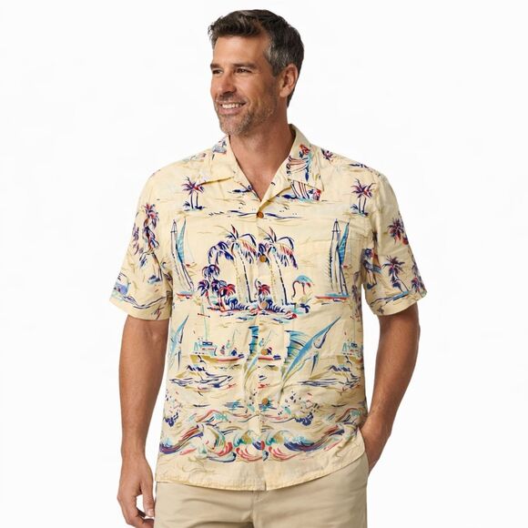 reyn spooner Other - Vintage Reyn Spooner Hawaiian Traditions Shirt Mens L 100% Rayon Tropical Aloha